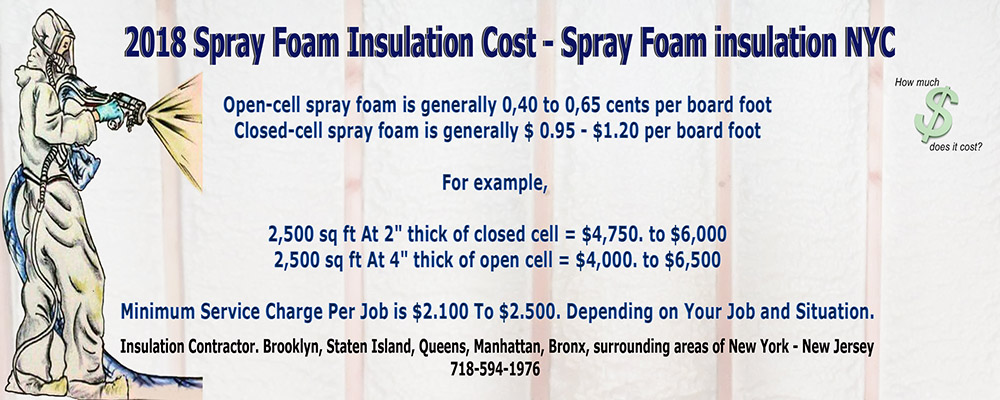 2018 How much does spray foam insulation cost? New York, NY